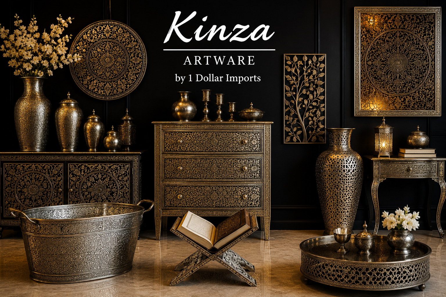 KinzaArtware — hand-cast brass and aluminum artware collection